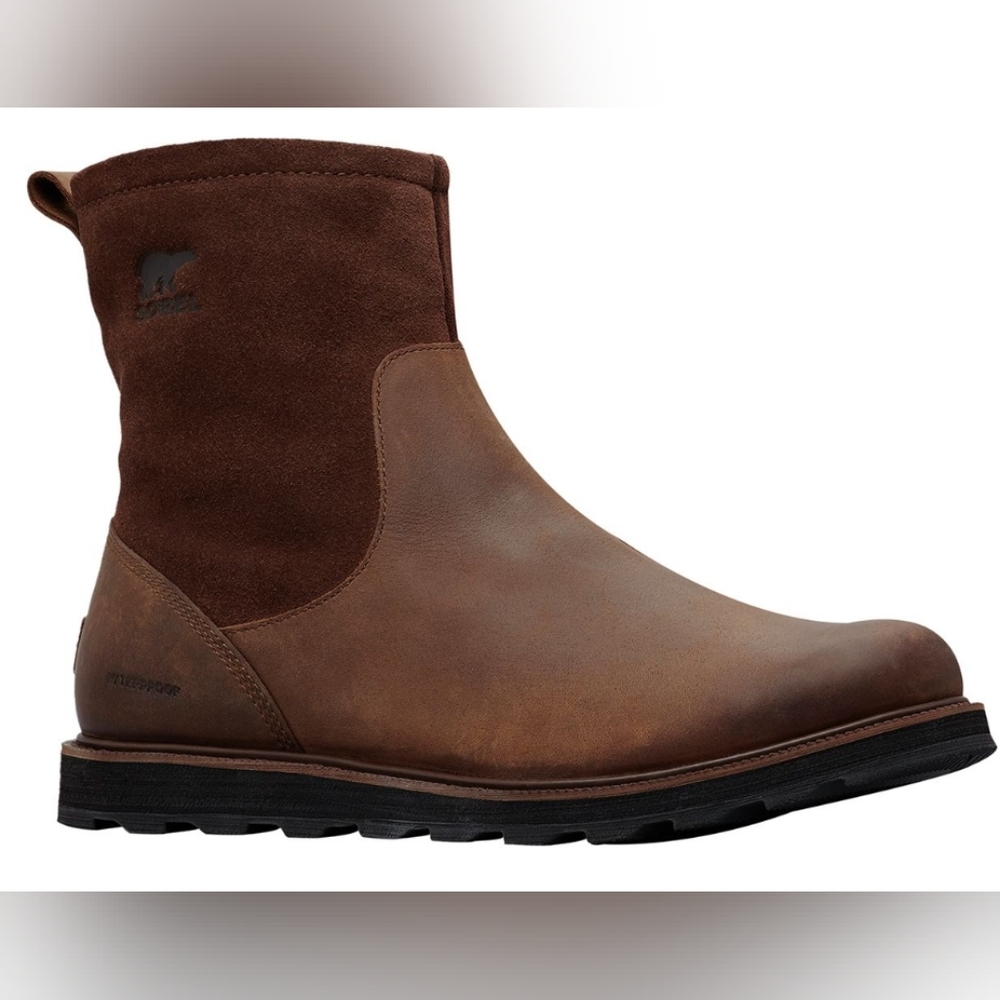 Sorel Men's Brown Leather & Suede Waterproof Pull-On Boots